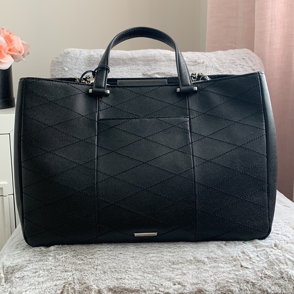 REBECCA MINKOFF | Je T’aime Work Bag Tote - Black Leather - Picture 6 of 17